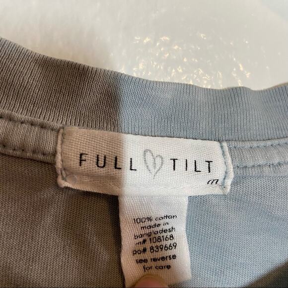 Full Tilt Crop Top 100% Cotton Tank Desert Cactus Dusty Gray Medium - Picture 3 of 4